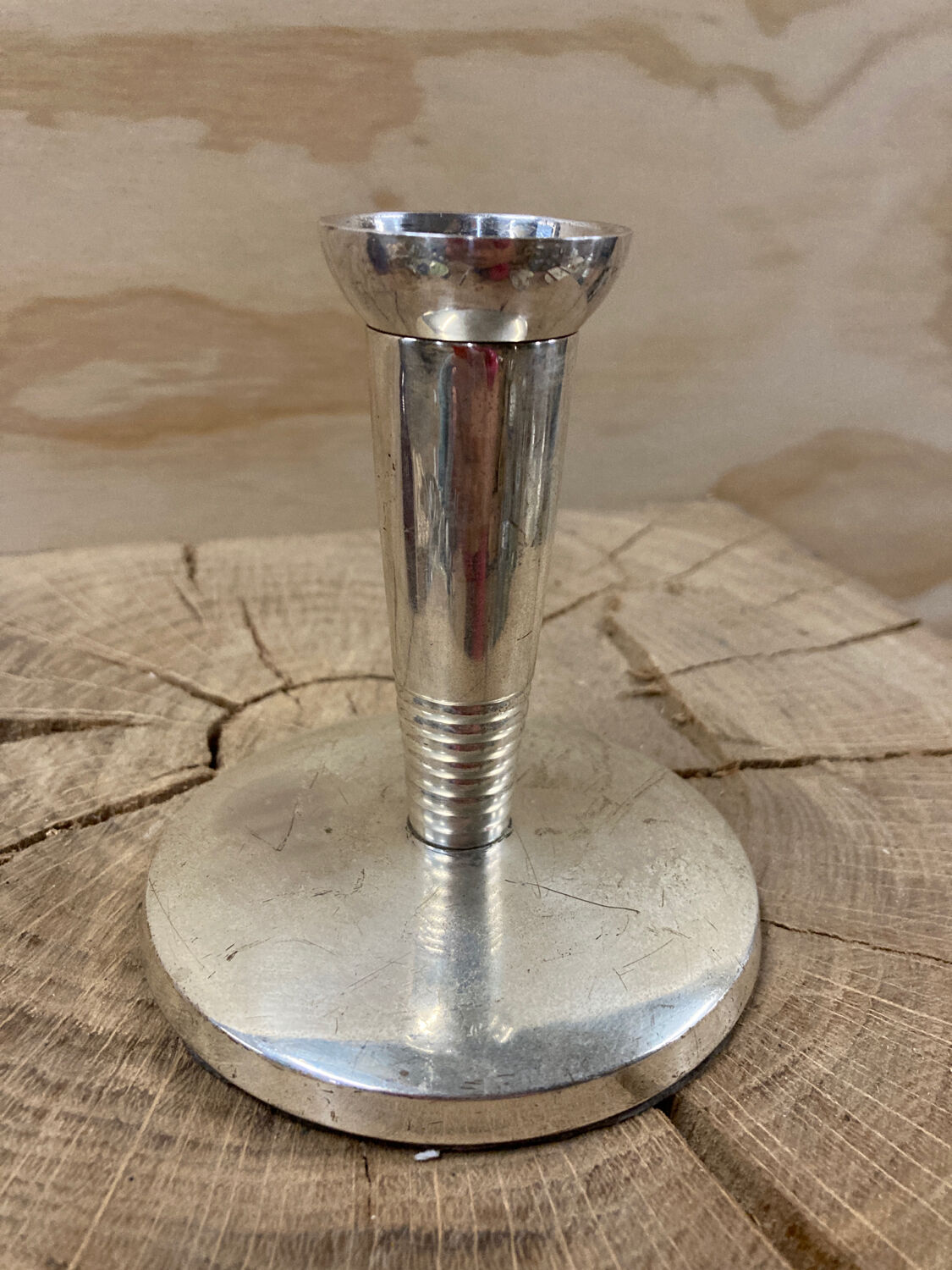 Silver metal candle holder 1930