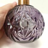 Flacon de parfum en cristal taillé à la main et laiton, couleur lilas, Italie