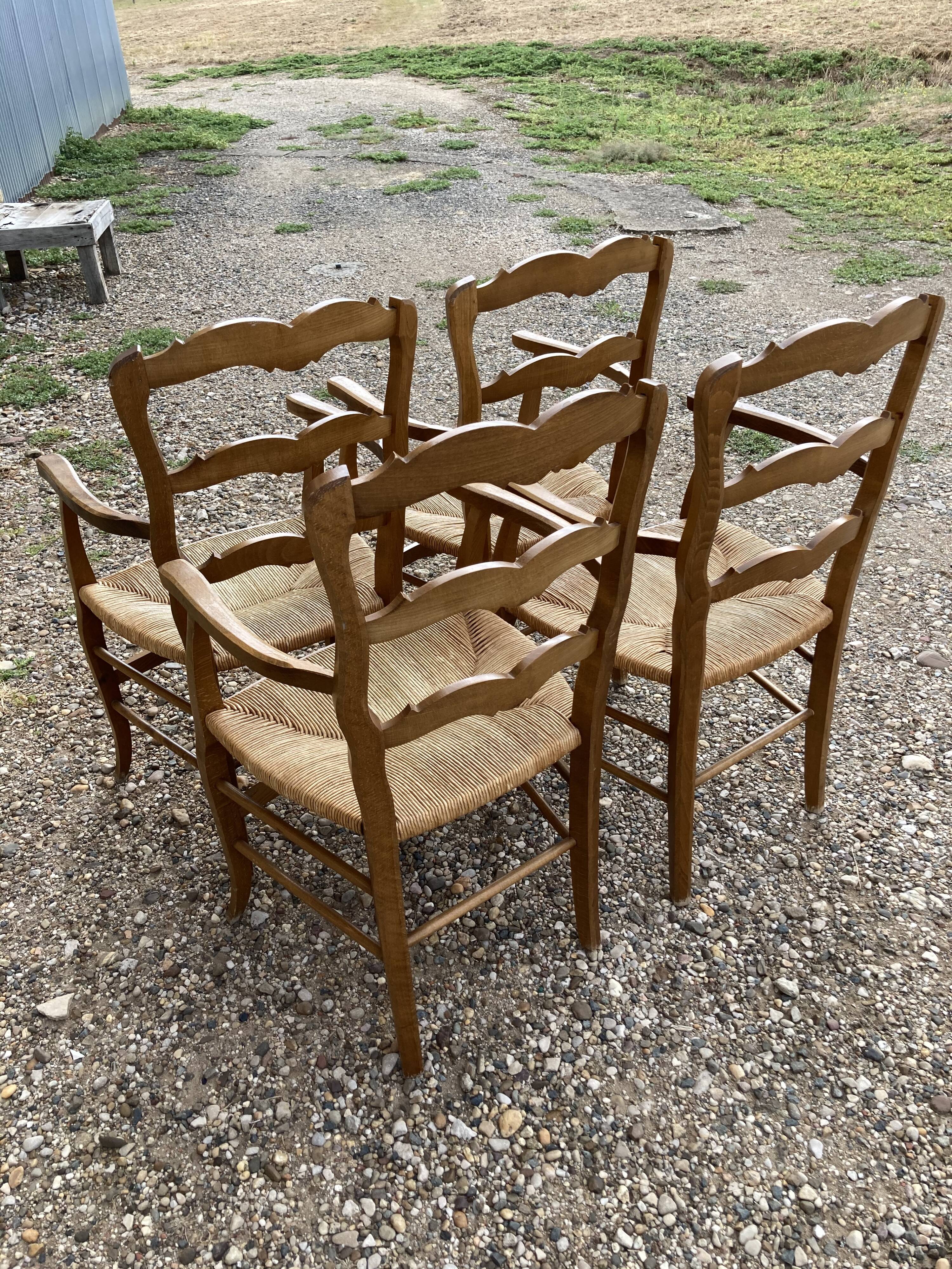 Series of 4 "good woman" mulched chairs