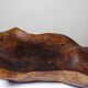 Large monoxyl bowl in dark raw olive wood from the 50s