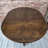 Renovated art deco round dining table, Poland 1950s