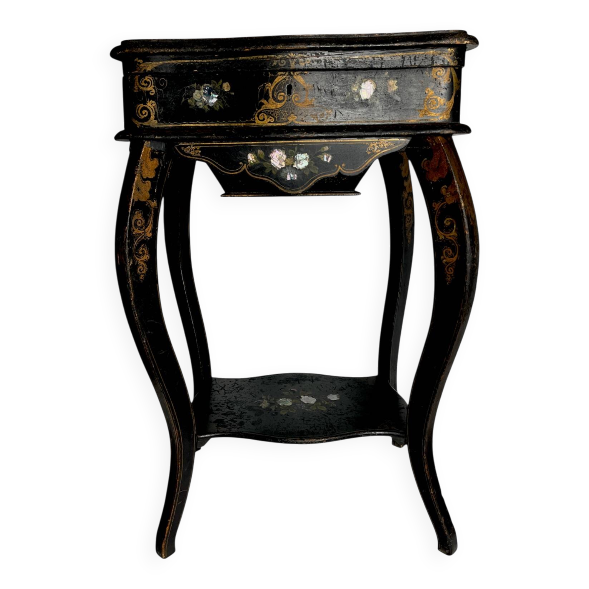 Former worker Napoleon III blackened wood mother-of-pearl 19th century