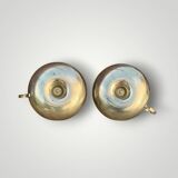 Pair of cloisonné brass cellar rat candlesticks – 1960s