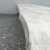 Old farm bench, bed end, in raw solid oak