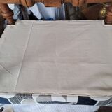 Set of 2 rectangular poufs, art deco footboard, reupholstered, vintage, 1930s/1950s