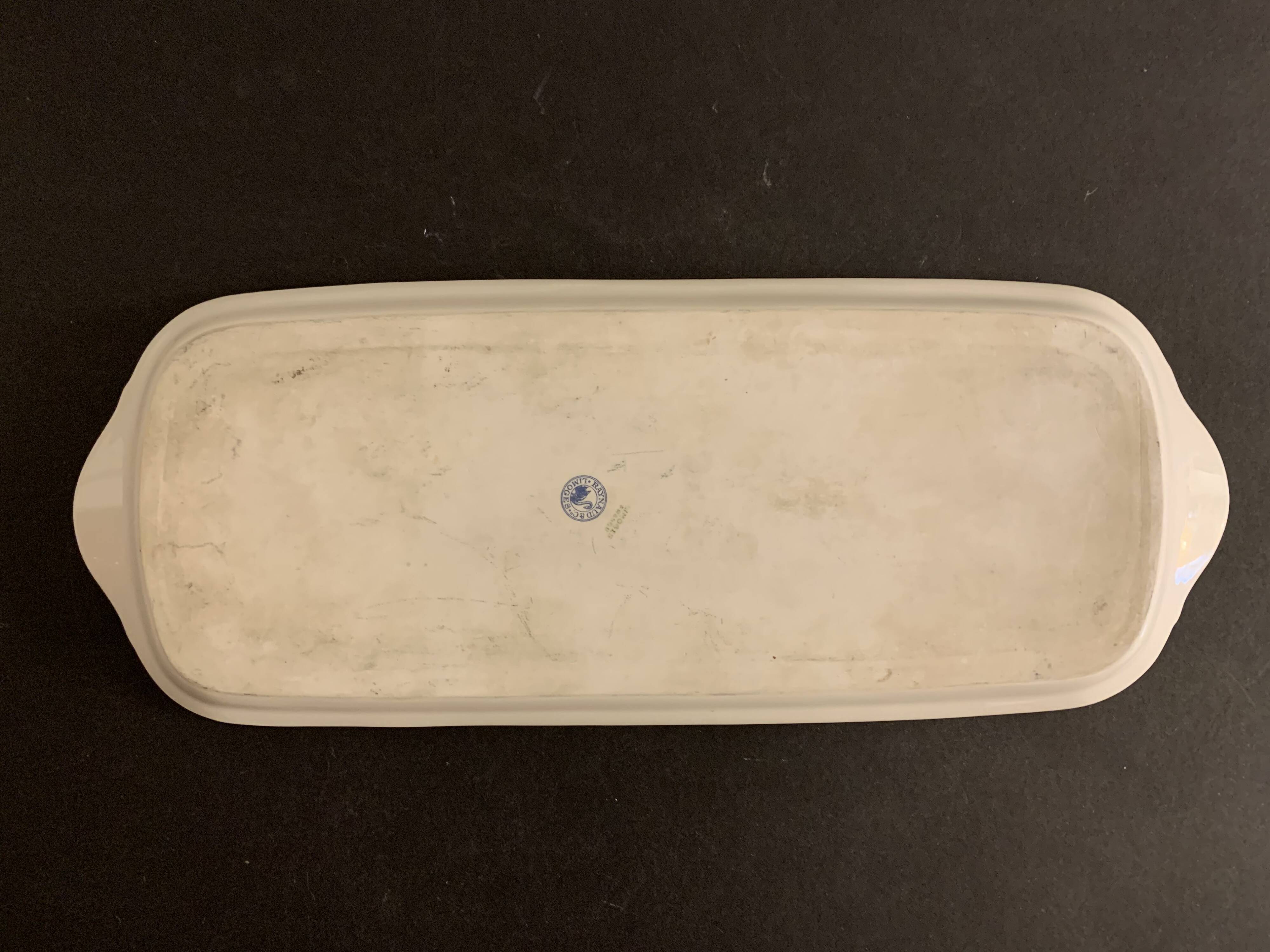 Chocolate cake dish Raynaud Limoges floral decoration