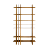 Italian shelving unit in walnut, bespoke vintage architect piece - 1980's