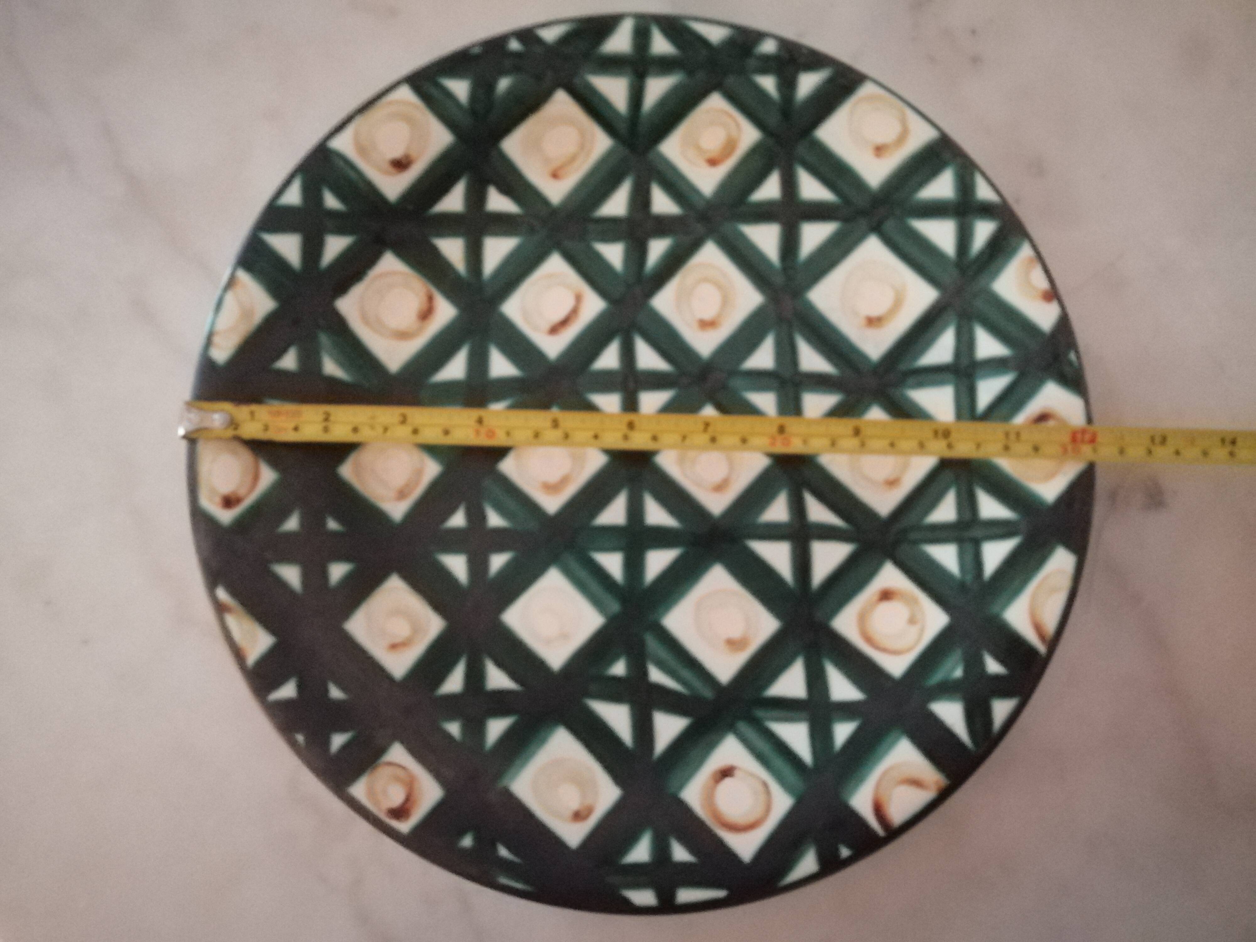 Dish Robert Picaut Vallauris D 31 cms signed dark green and brown in very good condition