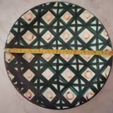 Plat Robert Picaut Vallauris D 31 cms signé vert foncé et marron en très bon état