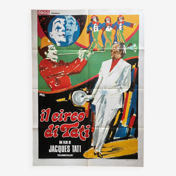 Affiche cinéma originale "Parade" Jacques Tati, Cirque 100x140cm 1974