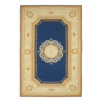 Handmade European Vintage Aubusson Kilim 304 cm x 457 cm