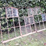 Industrial arched metal windows L73xH110 19th century glass roof