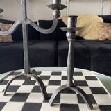 Paire de chandeliers français brutalistes