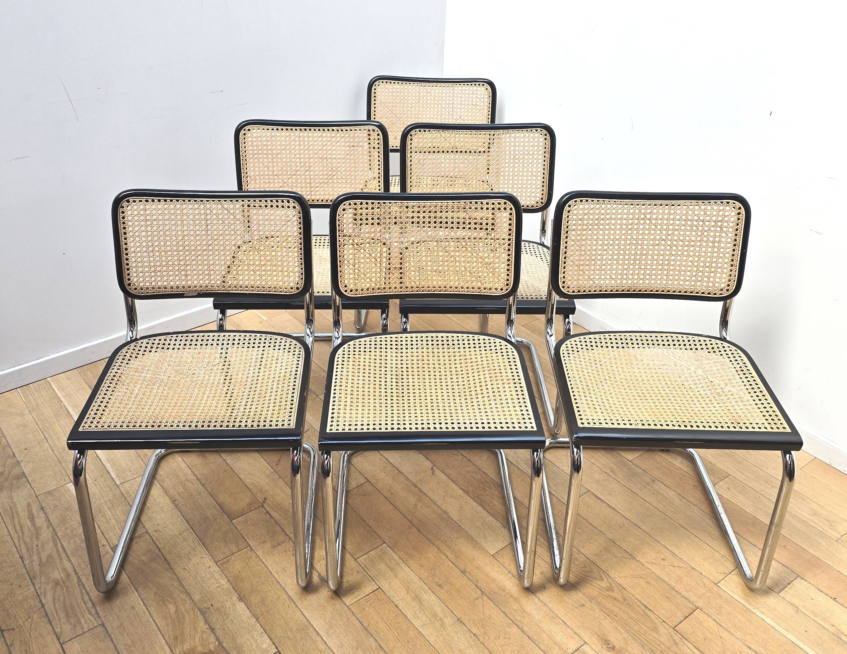 Set of 6 Cesca B32 chairs