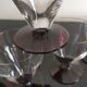 Set of 4 Art Deco wine glasses in purple-footed crystal, 1930