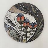 Ruscha Handarbeit ceramic floral wall plate , 1970s Germany