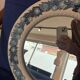 Handmade floral ceramic mirror