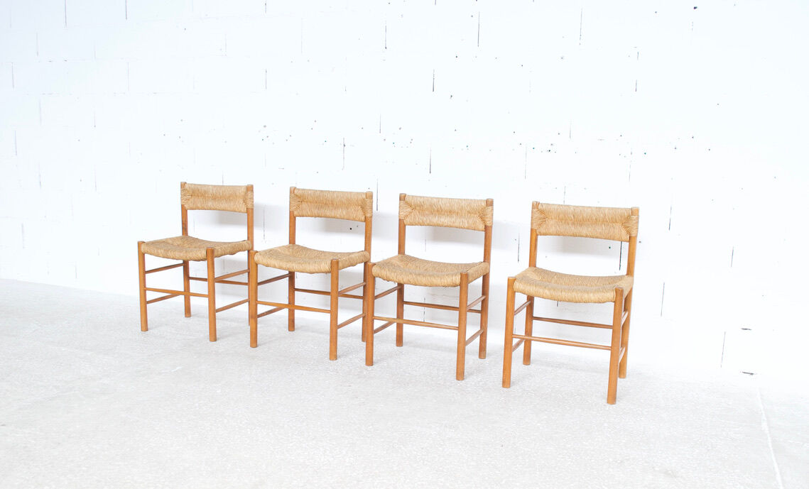 4 chairs Dordogne 60's Robert Sentou
