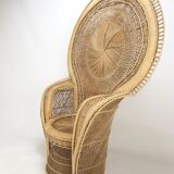 Emmanuelle in rattan and wicker armchair Italy 1960's