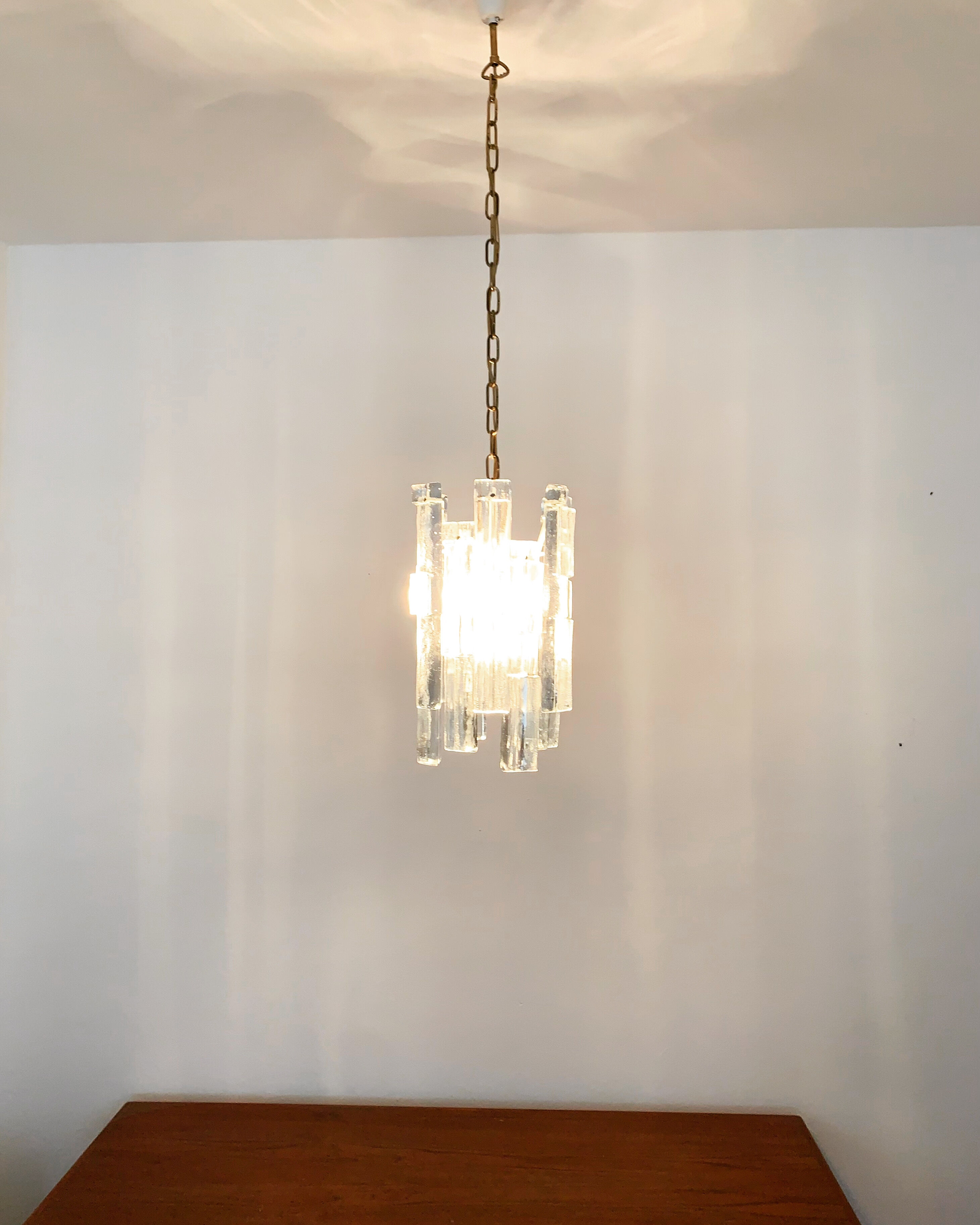 Ice glass chandelier by J.T. Kalmar