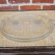 Vintage glass cake stand with swan decoration.