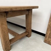 Large solid oak farm table with its extensions, 1950s