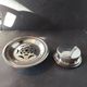 Vintage French silver-plated butter press, Coquillor style.
