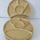 6 compartmentalized plates Gien France – butter yellow shade