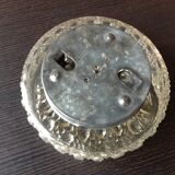 Round ceiling lamp in bubbled glass vintage 60s 70s