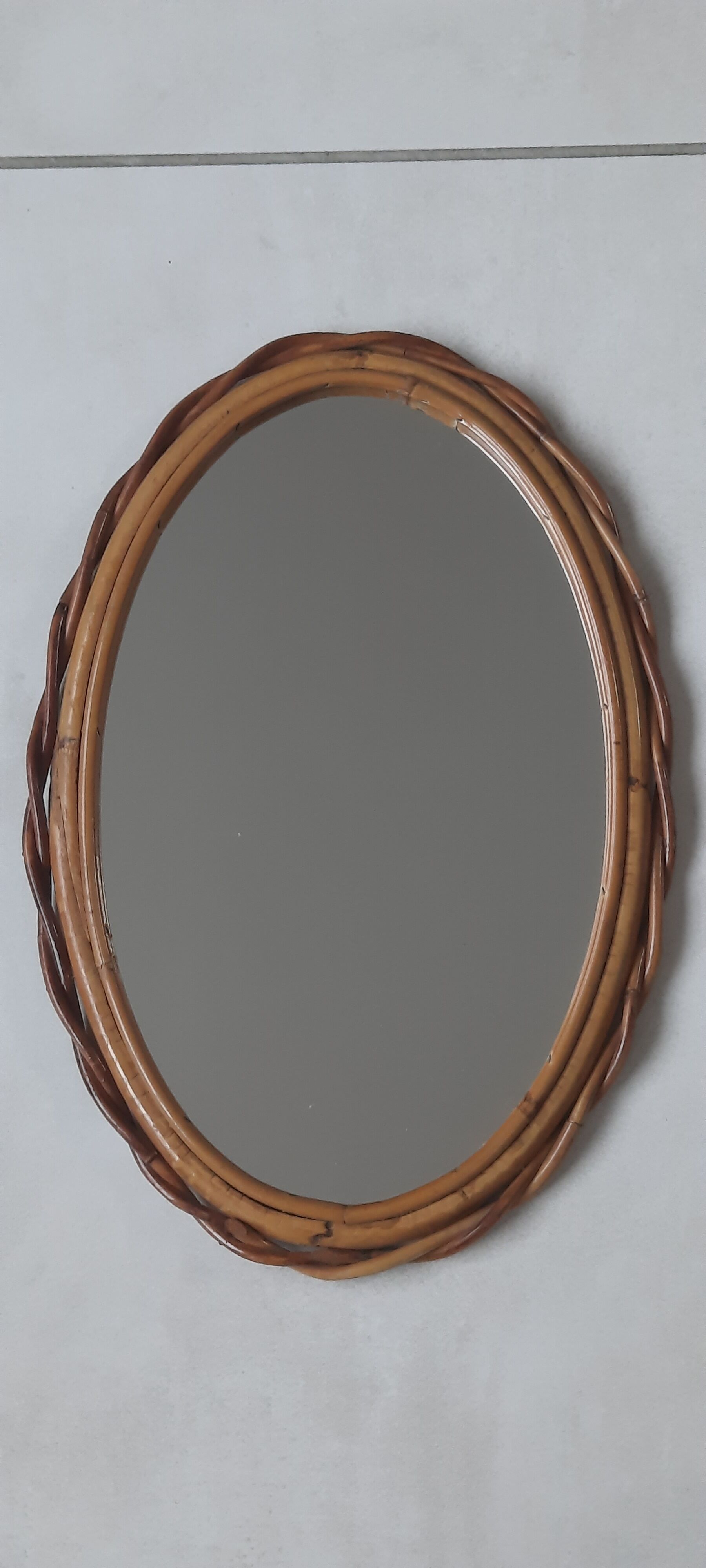Old rattan mirror