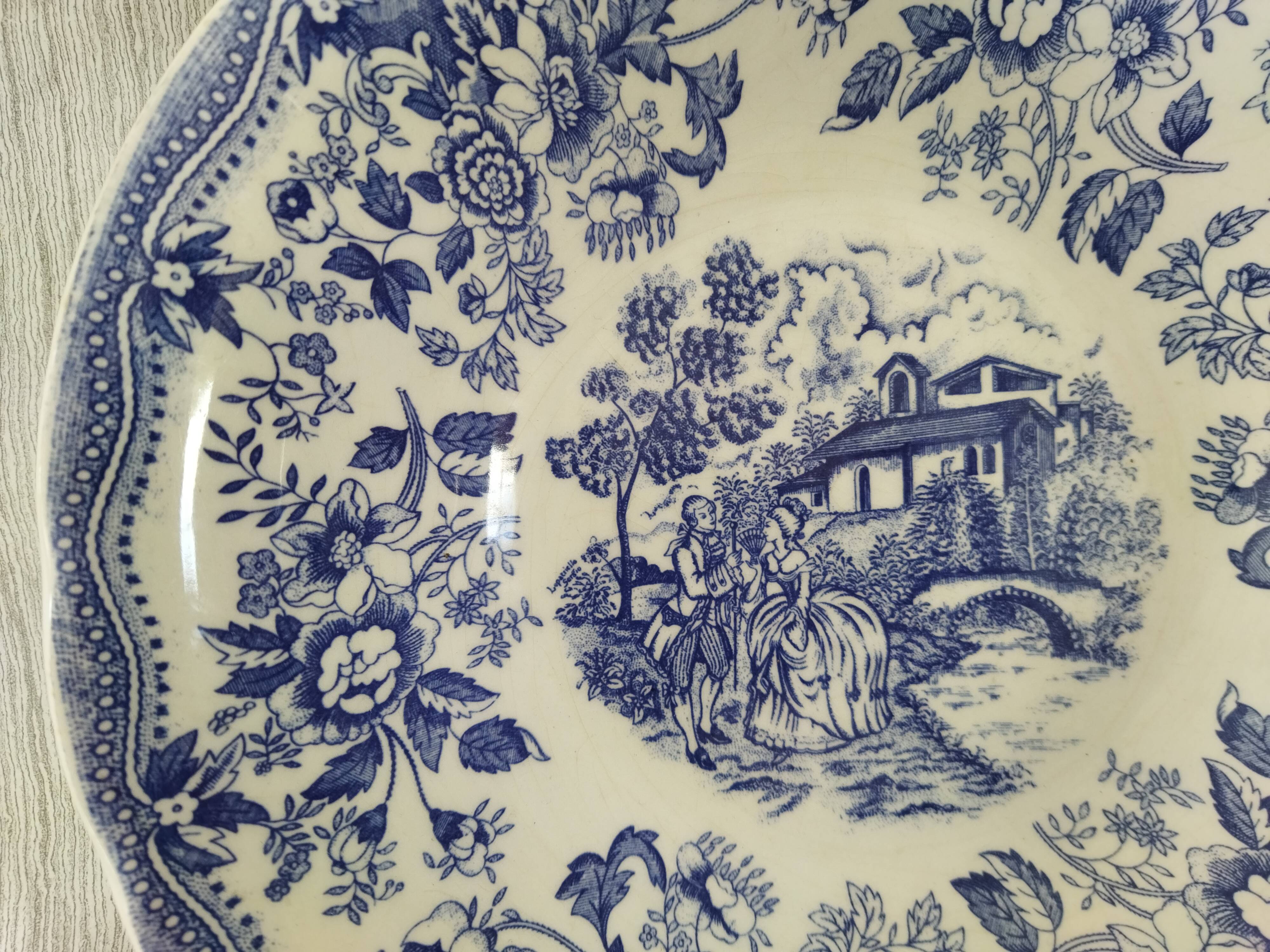 Plat creux bleu & blanc ironstone tableware c.p.