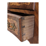 Small chest of drawers sauteuse louis XV inlaid
