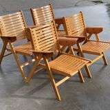 Ensemble vintage de quatre chaises pliantes Rex en contreplaqué, design Niko Kralj, 1950