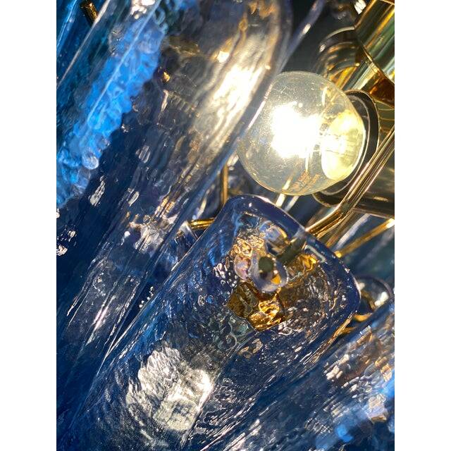 Contemporary Blue “Selle” Murano Glass Chandelier