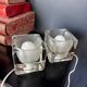 Pair of "Ice cube" glass lamps - 1970.