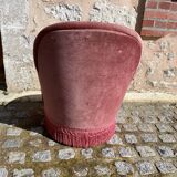 Pink velvet armchair