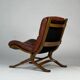 Vintage armchair easy chair leather 70s in the style of Ingmar Relling