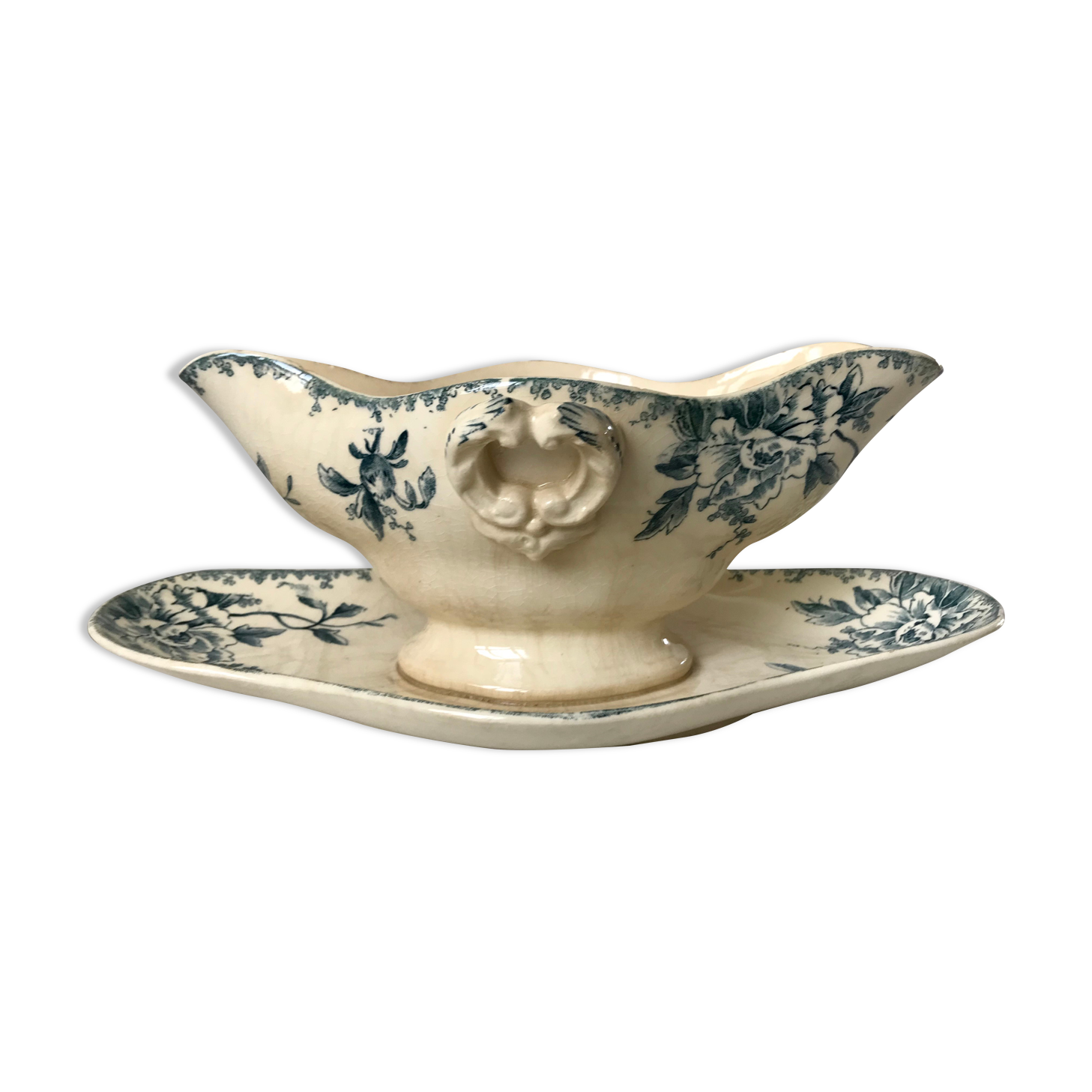 Saucière Terre de Fer Gien model "Milan" XIXth