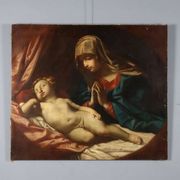 Ancient painting of the Virgin Mary, copy after Guido Reni, 18th century.