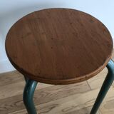 Vintage metal and wood industrial stool