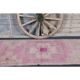 Vintage Turkish Oushak handmade wool cotton pink runner rug 100x320