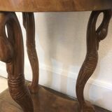 Empire Wood Marquetry Plateau Marble Decoration Swans