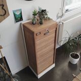 Filing Cabinet with Curtain / Vintage Furniture