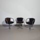 3 x mid-century tube frame chairs (swivel) corduroy upholstery