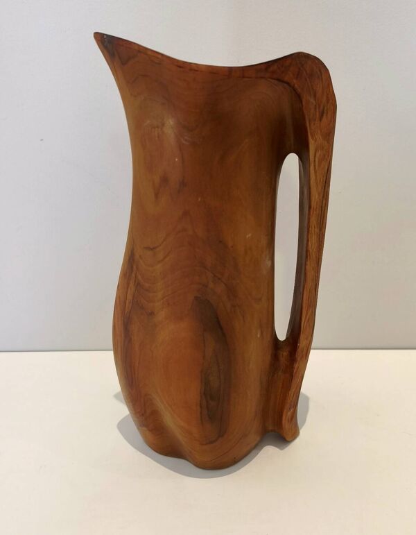 Pichet broc carafe en bois d'olivier vintage