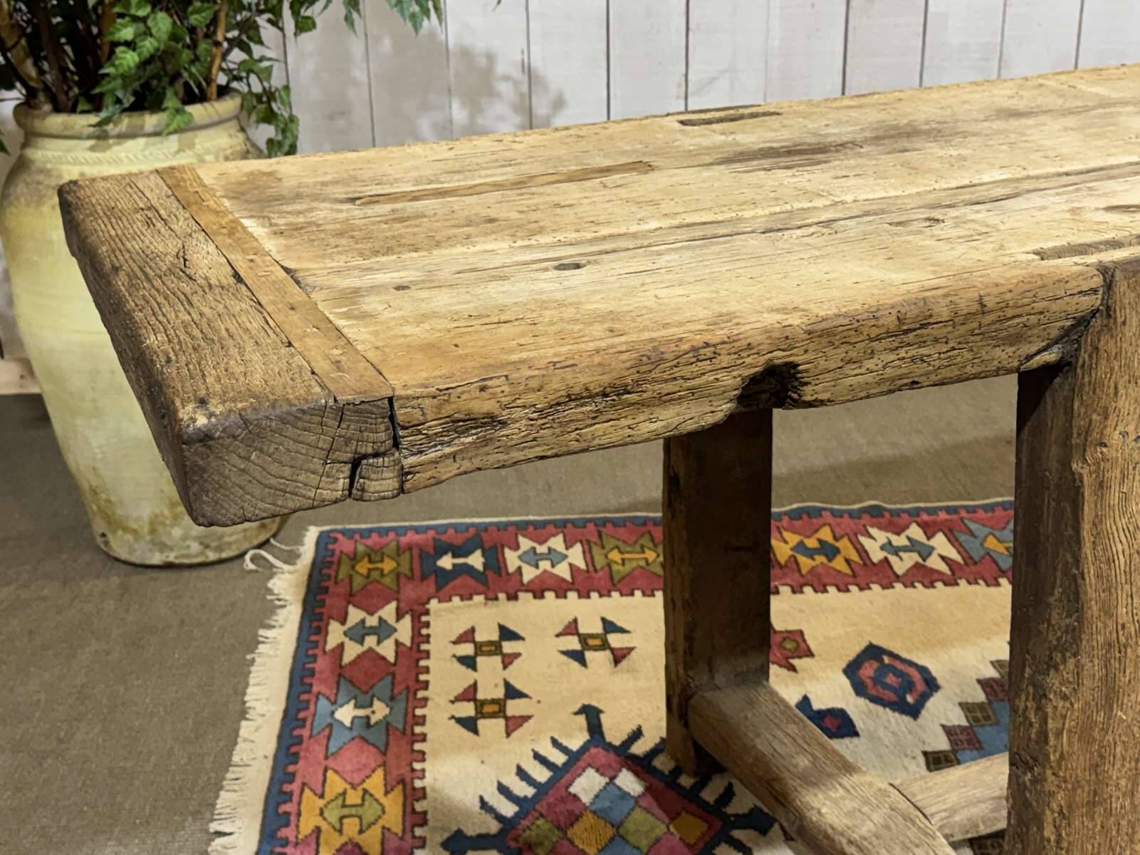 Console - raw oak carpenter's table from the 1930s