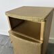 Vintage Lloyd Loom bedside cabinet champagne gold woven fibre 1930s-50s