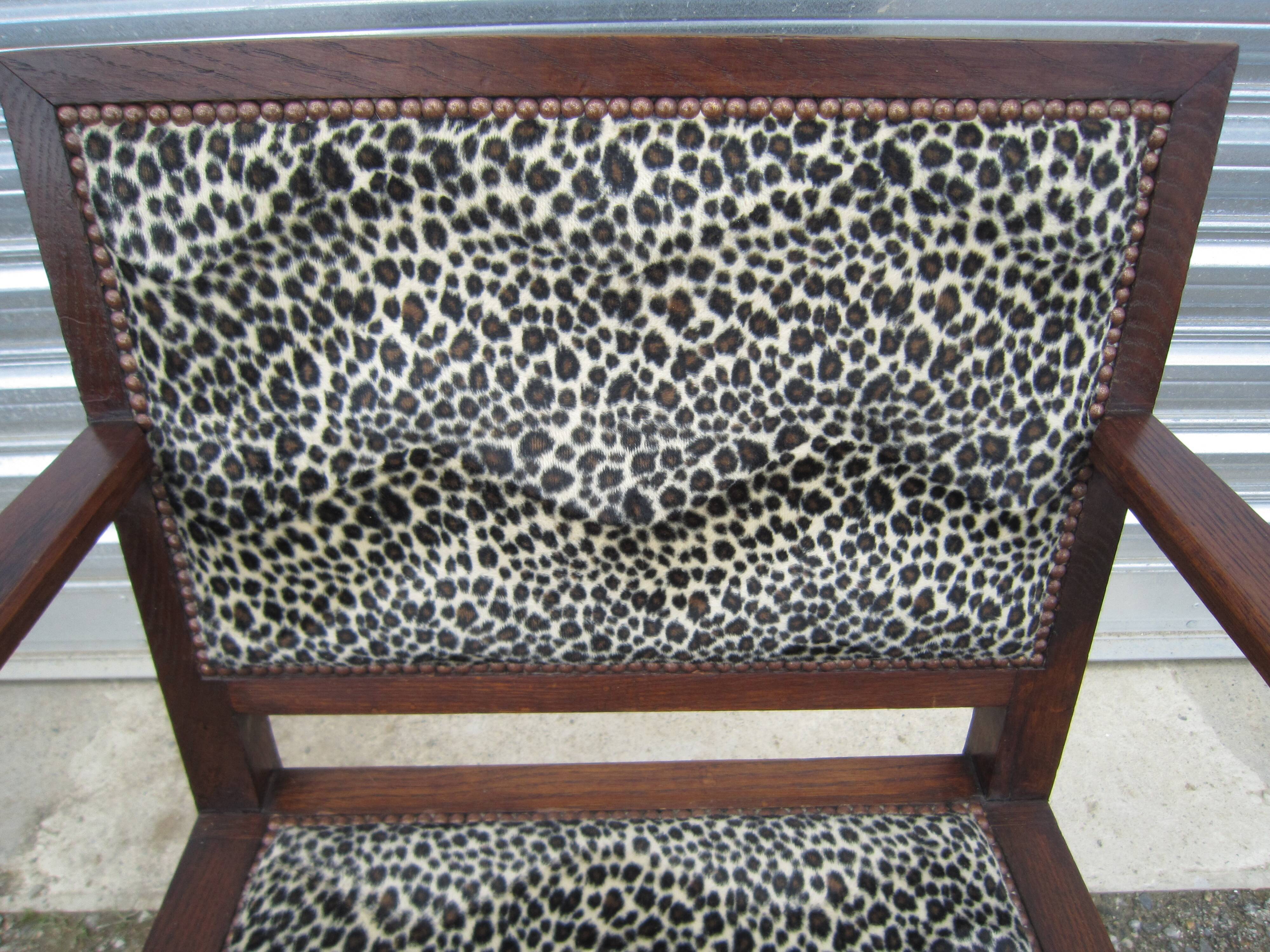 Old leopard fabrics armchair