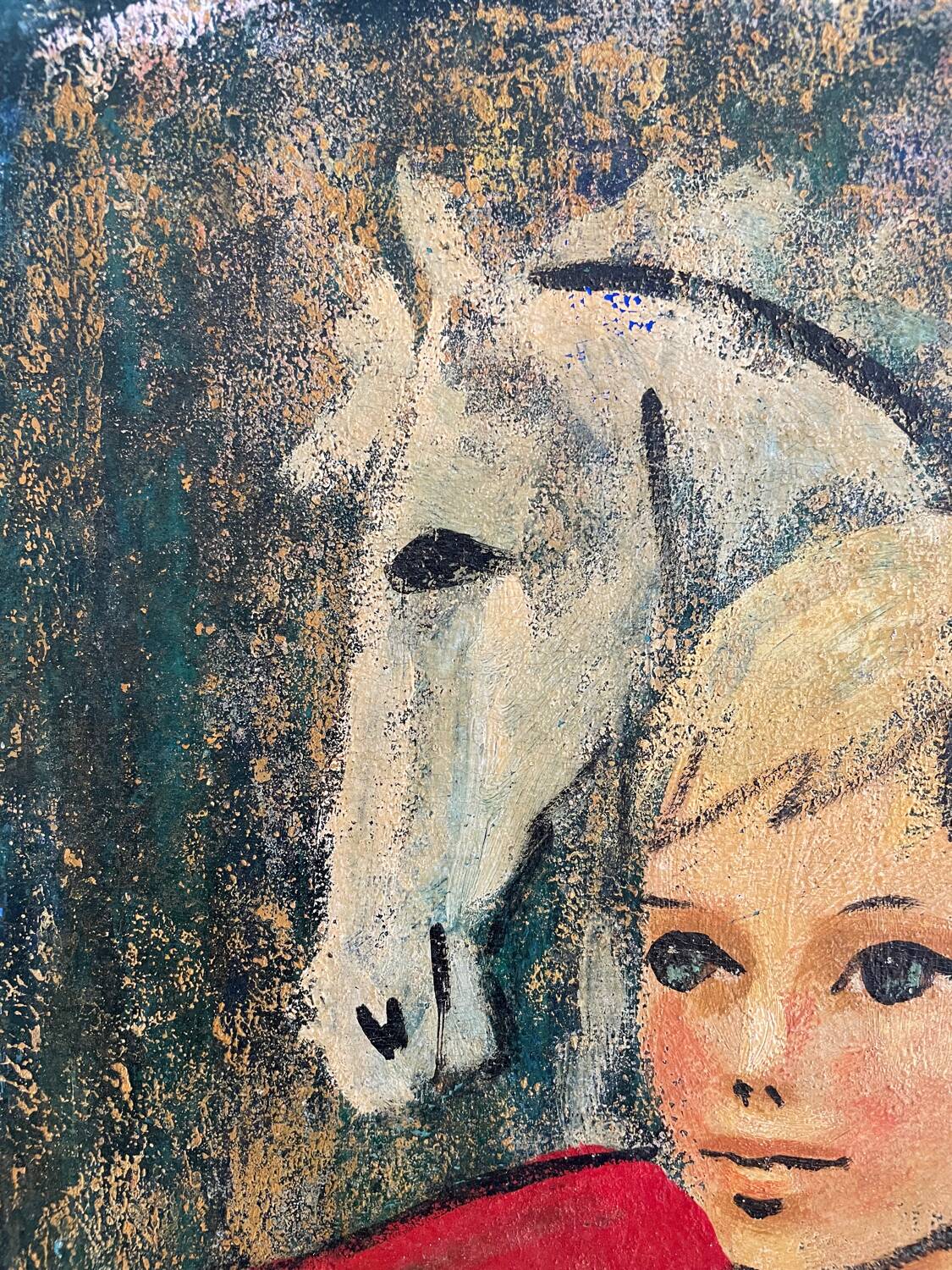 Painting, portrait of a child signed Nadi Ken