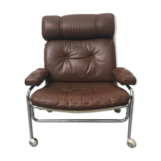 Vintage Scandinavian leather armchair